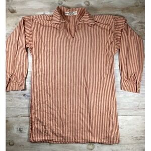 Vintage Yesteryer Red Ticking Stripe Tunic Gown Top Long Sleeve Colonial Mens L